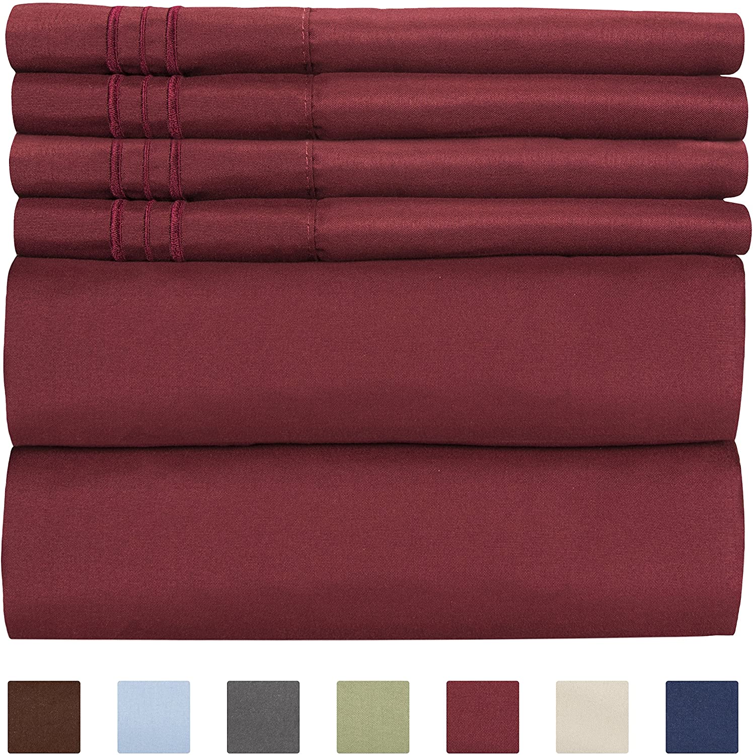 4/6 Piece Bed Sheets Set- Extra Soft - Deep Pockets - Easy Fit - Breathable /Cooling - Wrinkle Free