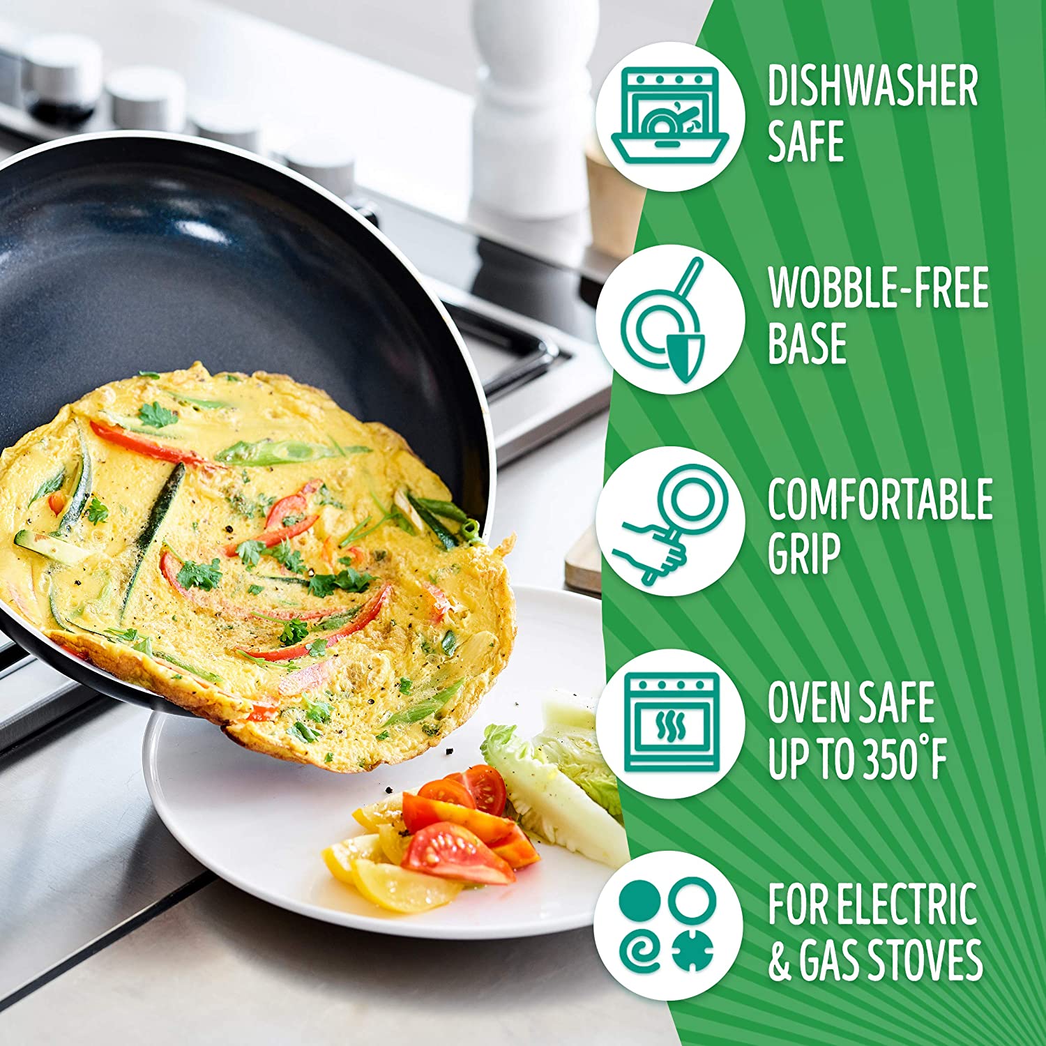 (Store Closing Sale) Healthy Ceramic Nonstick 13 Piece