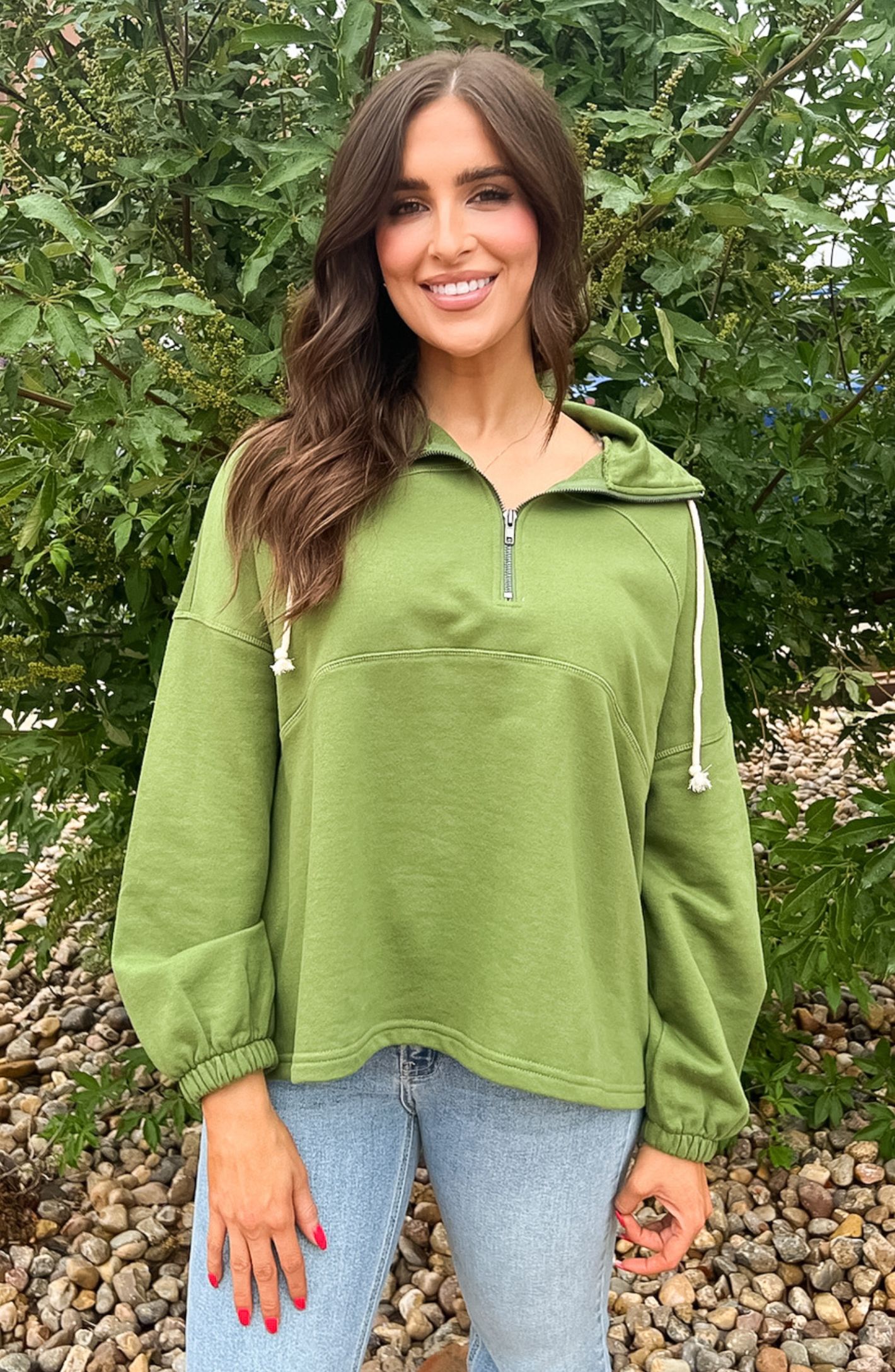 Always Direct Green Half Zip Pullover