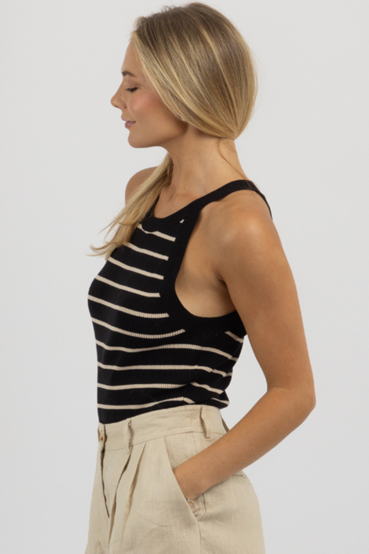 SAIL BLACK STRIPE TANK