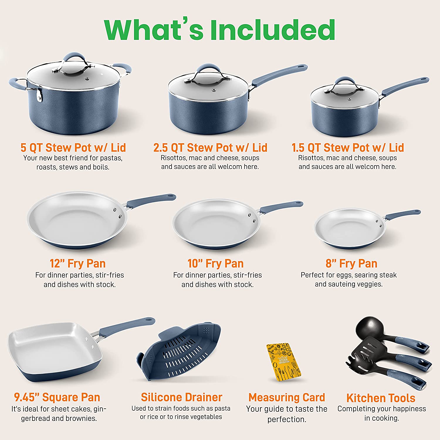 (Store Closing Sale) 14-Piece Nonstick Cookware