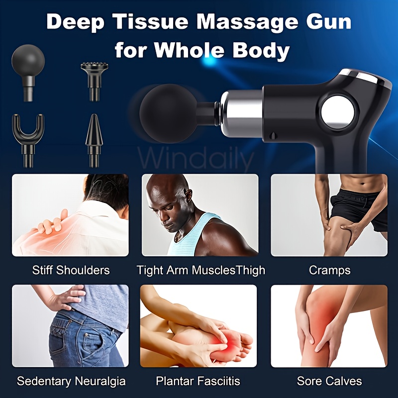 High Frequency Massage Gun Mini LCD 32 Speeds Fascia Gun Muscle Massager Relaxation Body Relax Fitness