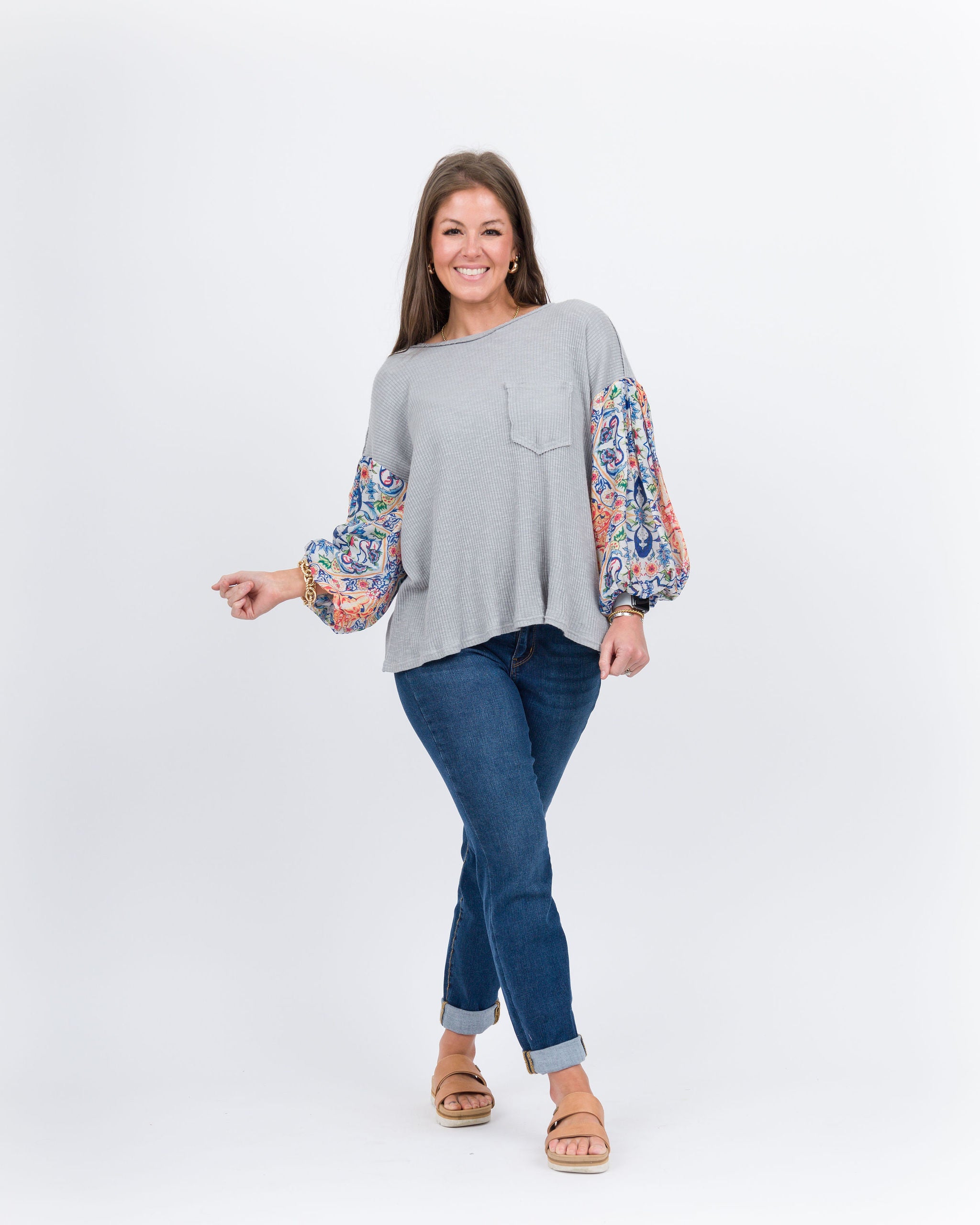 Emberly Top - Blue Gray