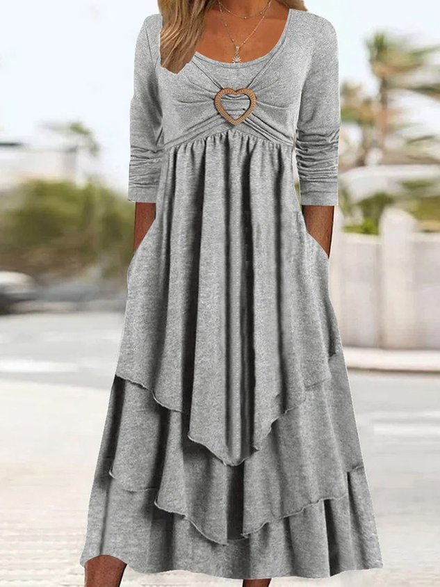 Casual Jersey Grommets Loose Dress