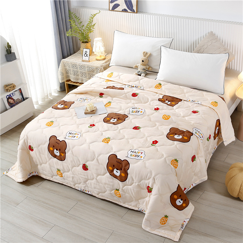 Summer Cartoon Cool Ice Silk Blanket Queen King Size