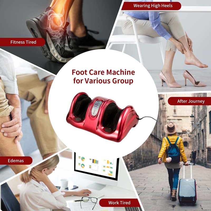 Electric Shiatsu Foot Massager with High-Intensity Rollers, Machine Massage for Feet Leg Calf Ankle, Nerve Pain Therapy