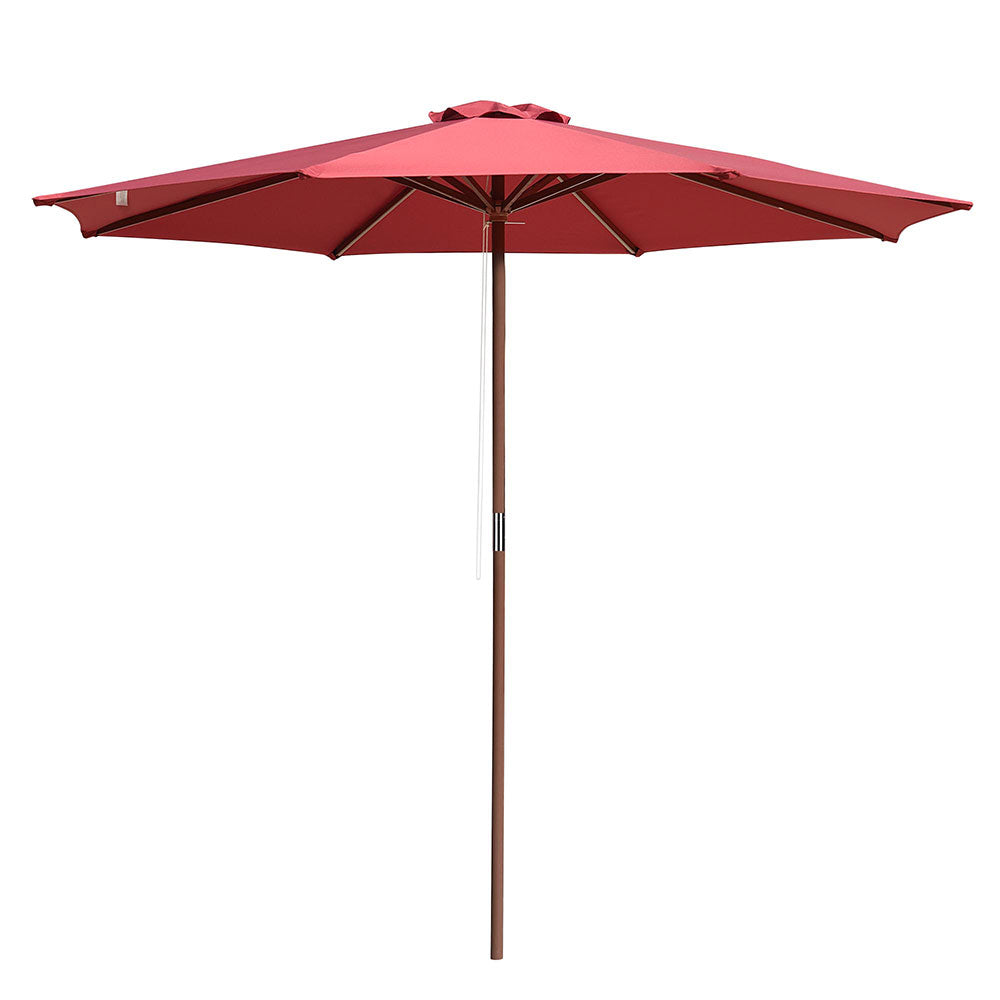 9ft Patio Wood Market Umbrella Multiple Colors