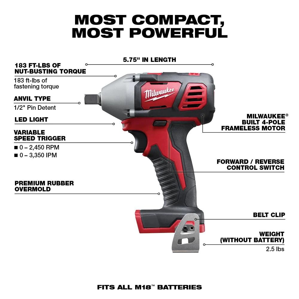 Milwaukee M18 18-Volt Lithium-Ion Cordless Combo Tool Kit (16-Tool) with Four 3.0 Ah Batteries, 1-Charger, 3-Tool Bag