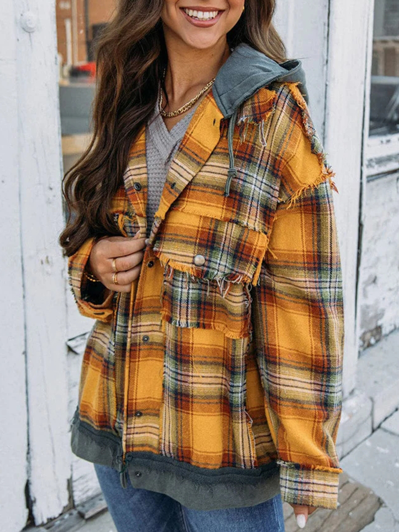 Women's Casual Elegant Plaid Jacket Coat