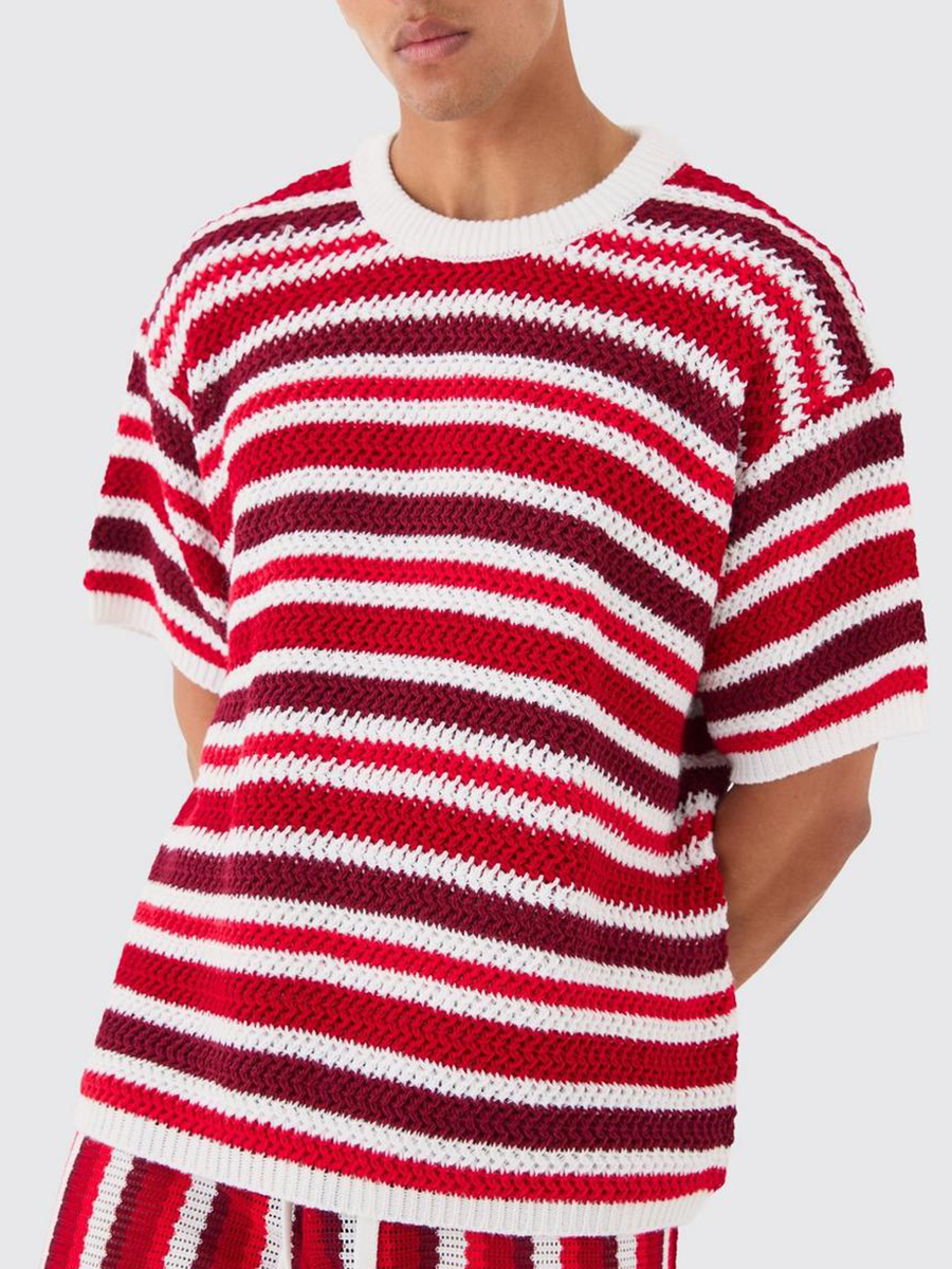 OVERSIZED STRIPE KNITTED T-SHIR