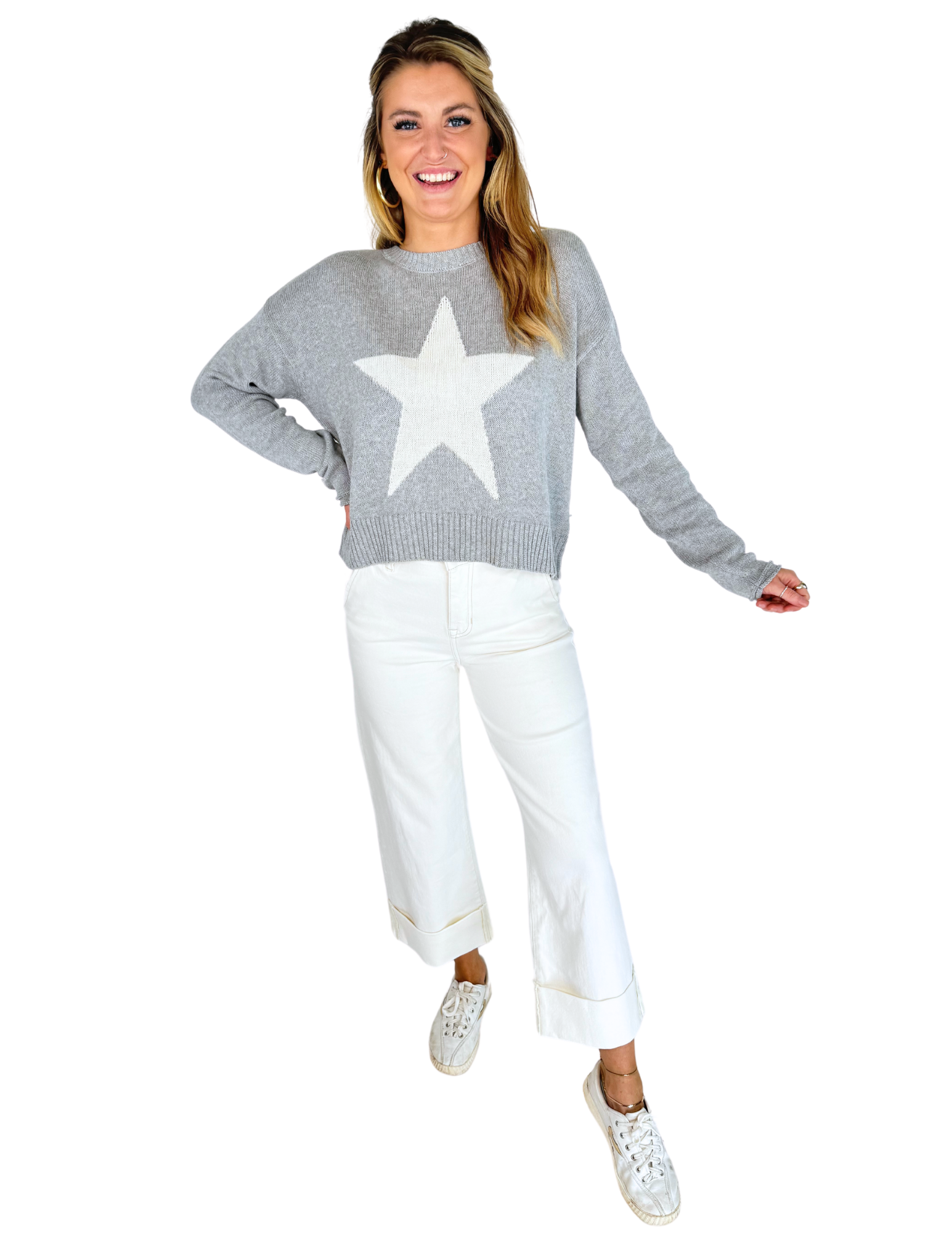 Z Supply Sienna Star Sweater - Heather