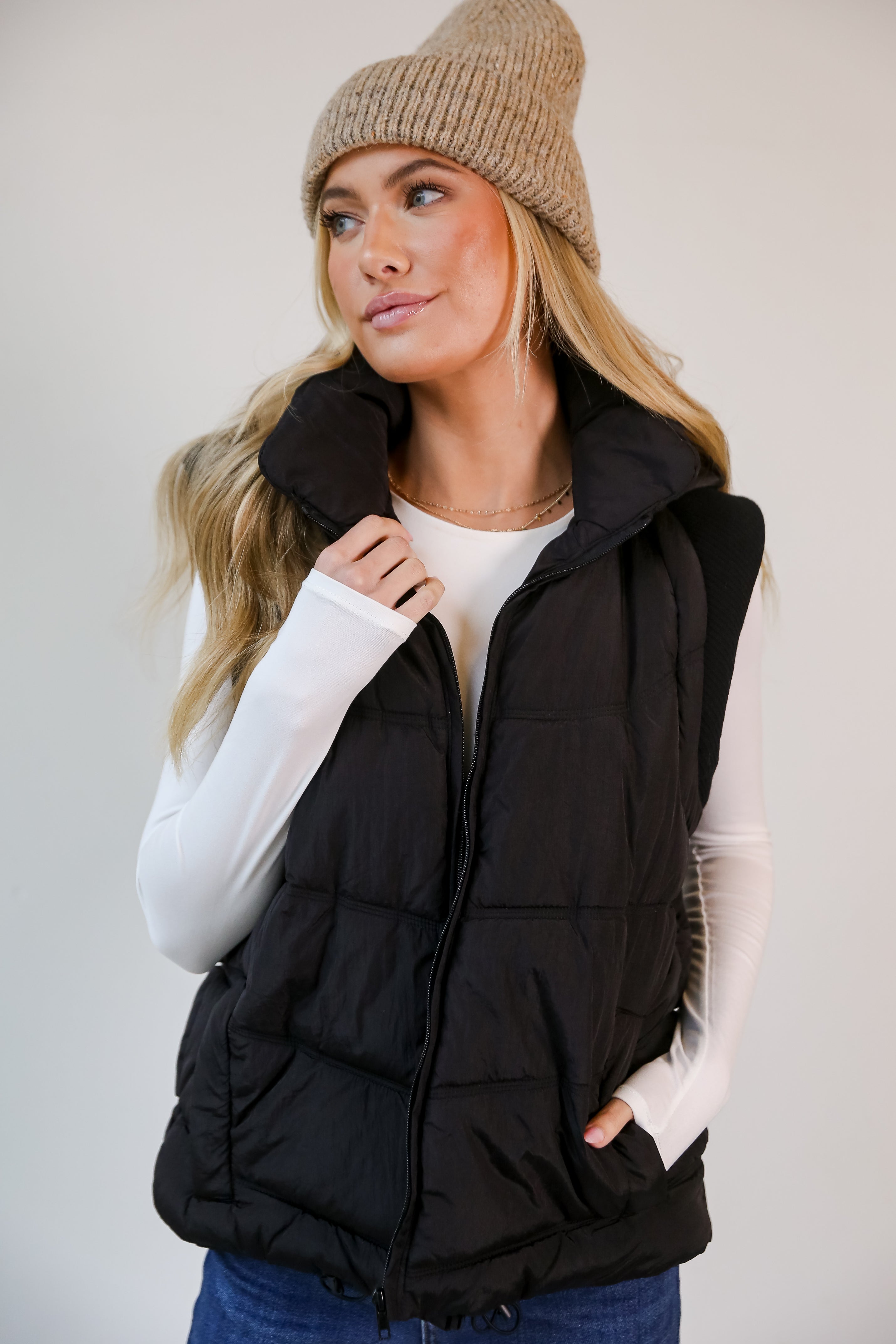 FINAL SALE - Mountainside Moments Hooded Puffer Vest