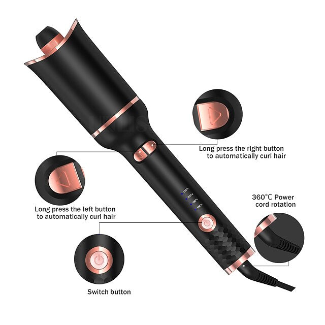 Automatic Hair Air Curler Quick Curling Iron Curls Hair Waver Tongs Rotating Hair Curling Wand Hair Waver Professional Ceramic Wave Styer Tools