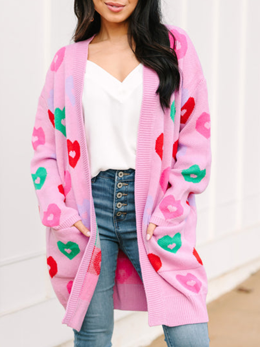 Pink Heart Cardigan