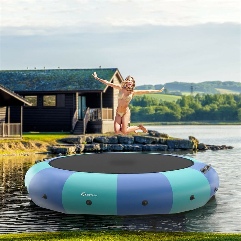 15 FT Inflatable Water Trampoline Recreational Water Bouncer