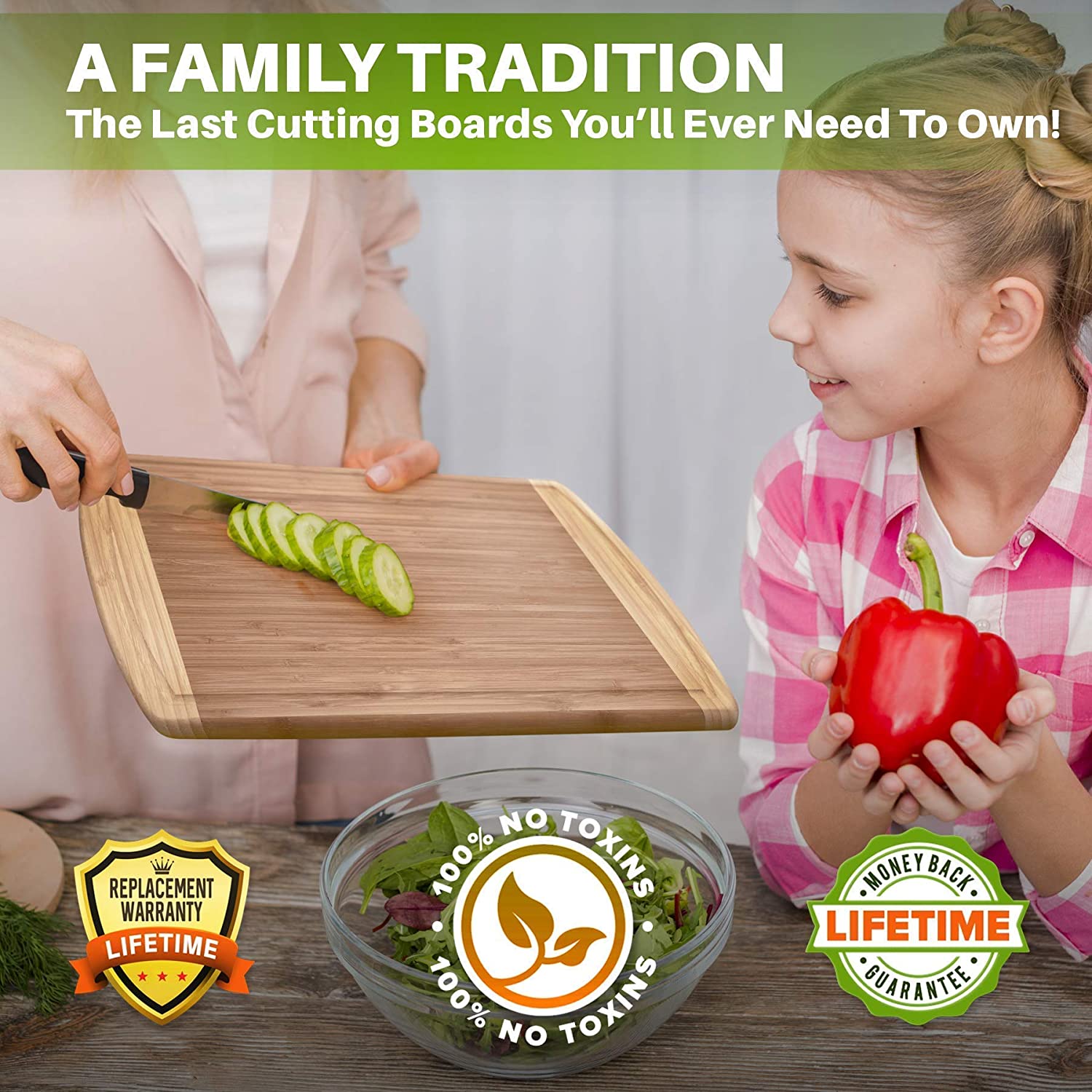 (Store Closing Sale) Organic bamboo cutting board set of 3