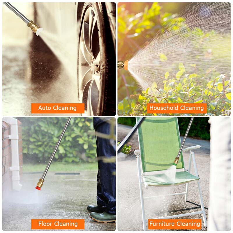 3500PSI Electric Pressure Washer, 1800W 2.6 GPM Portable Electric Power Washer with 4 Nozzles