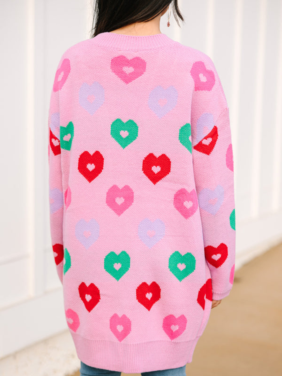 Pink Heart Cardigan