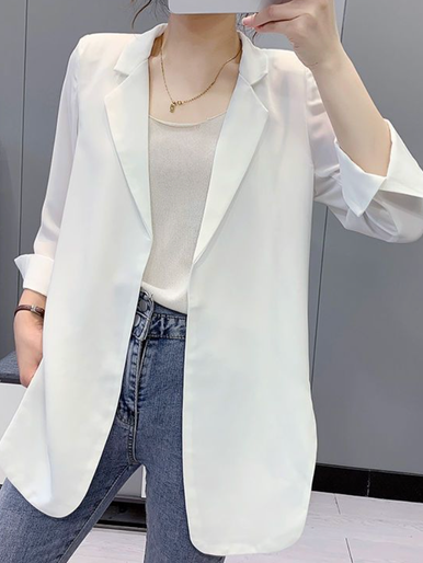 Lapel Collar Plain Casual Blazer