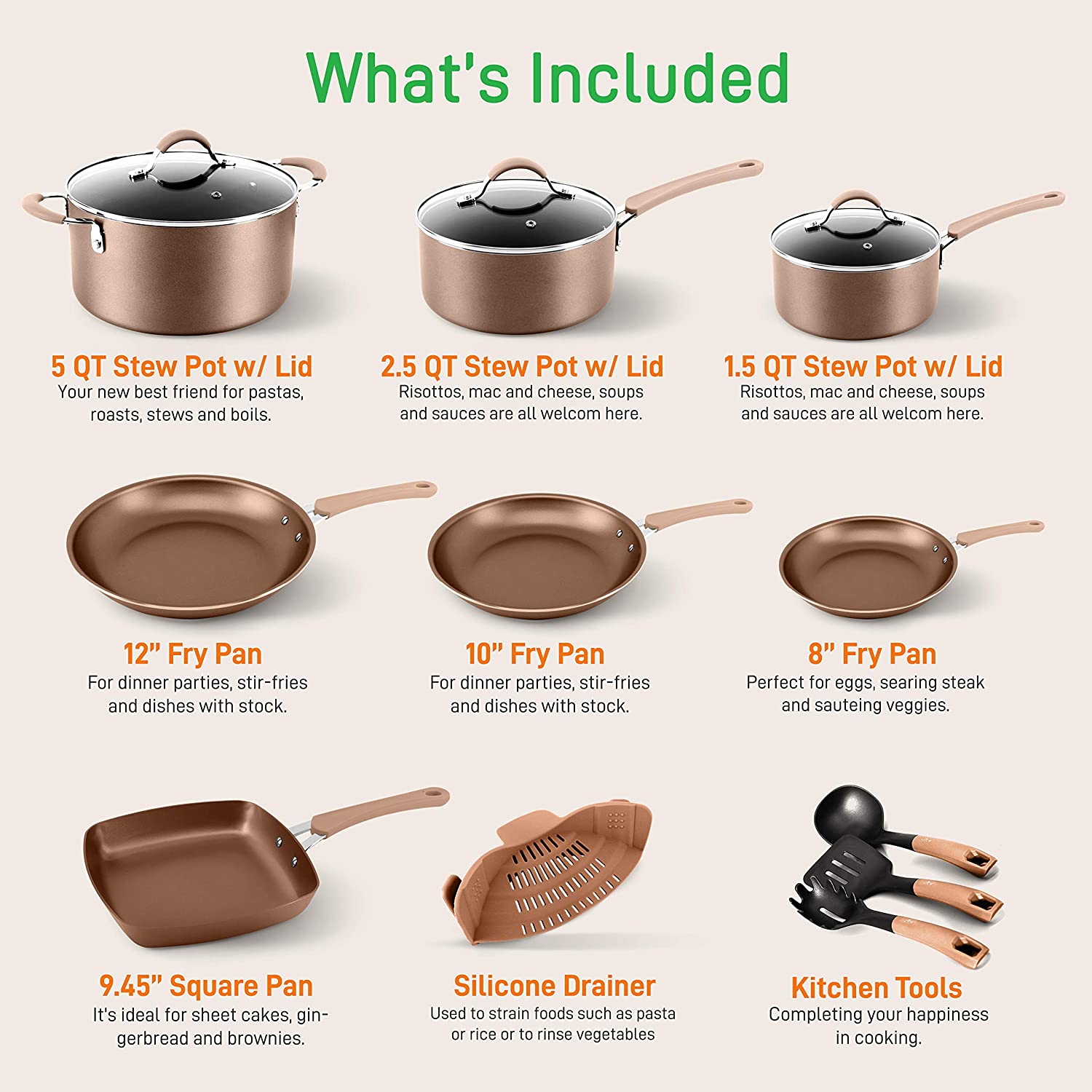 (Store Closing Sale) 20-Piece Nonstick Cookware