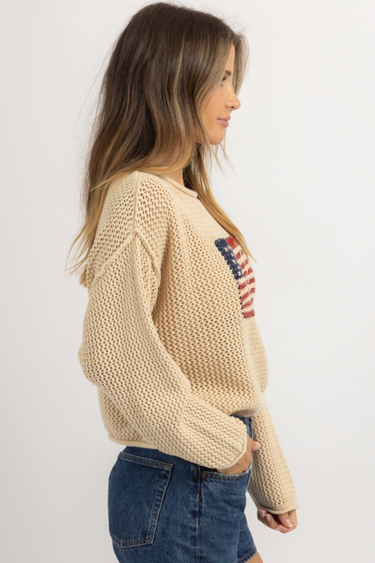 USA BEIGE KNIT SWEATER