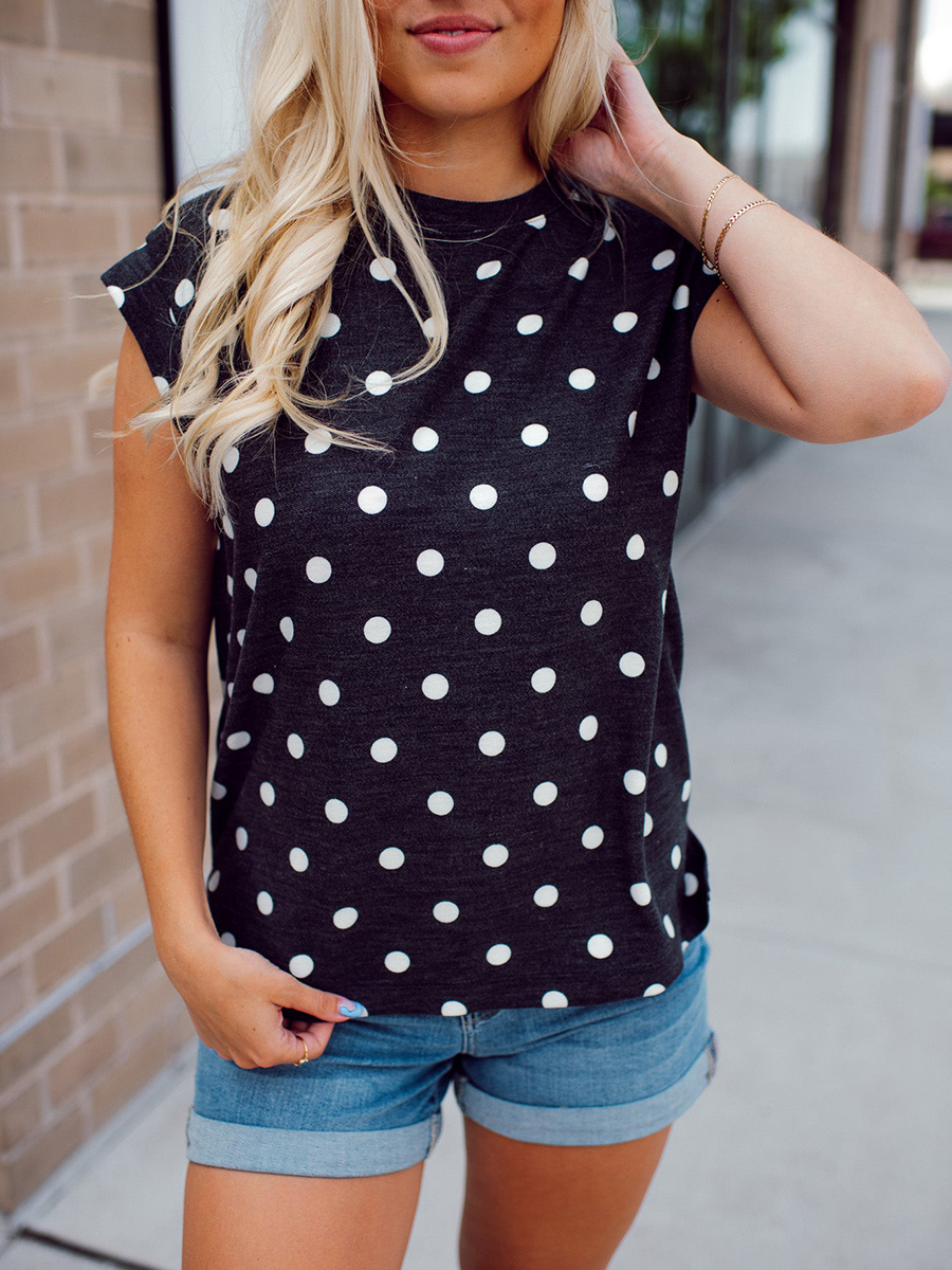 Round Dot Knitted T-shirt