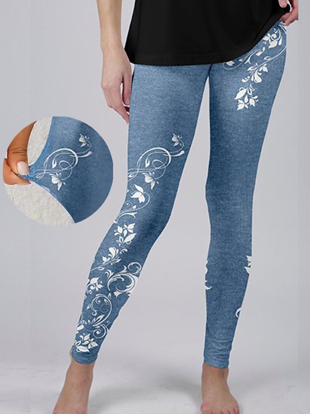 Tight Floral Casual Leggings