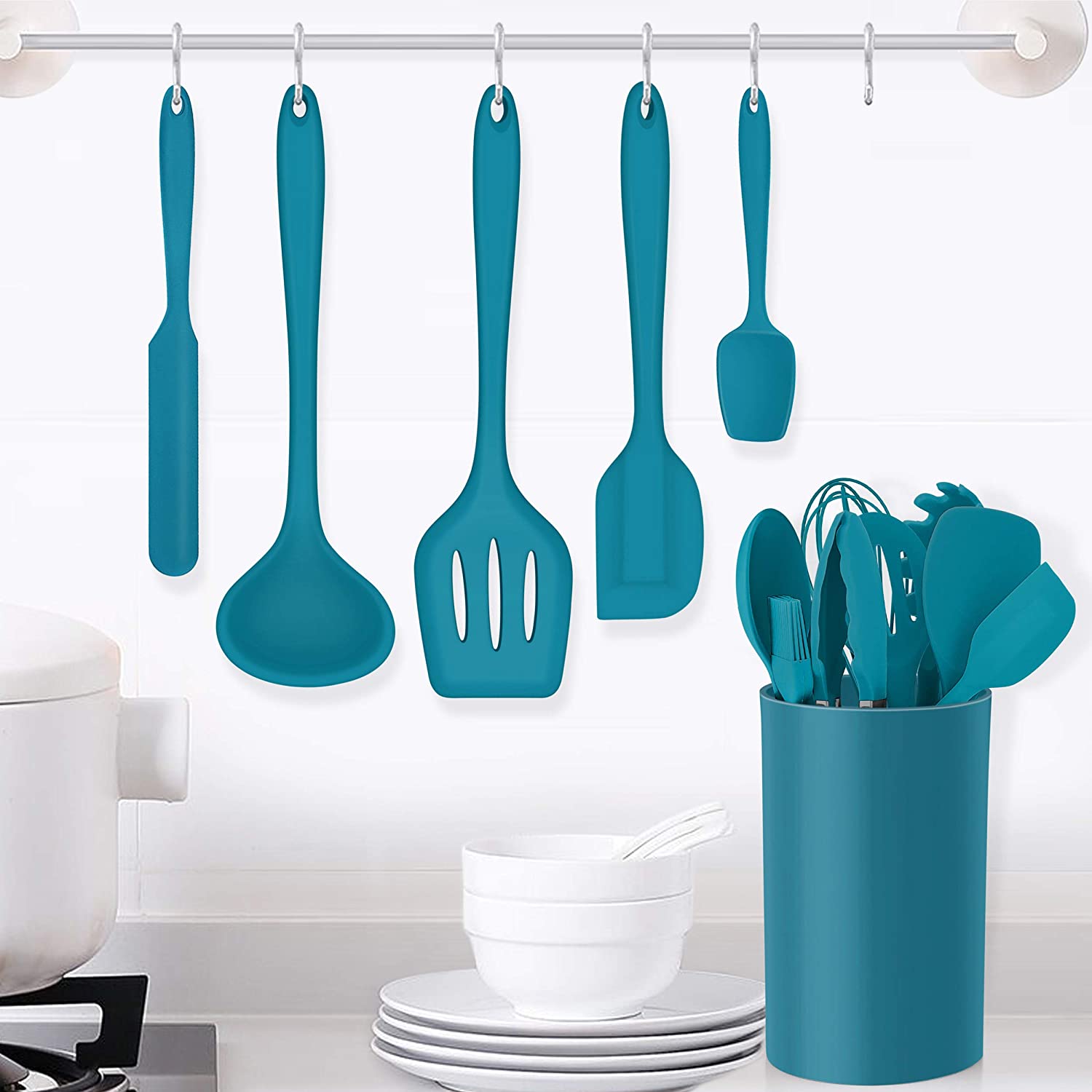 (Store Closing Sale) 14-piece cooking utensil set (with stand)