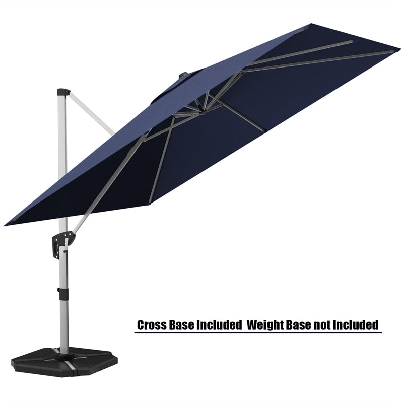 10 Ft Square Offset Patio Cantilever Umbrella with 360 Degree Tilt