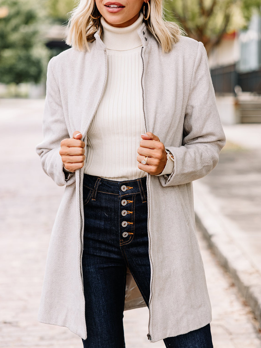 Brown Herringbone Coat