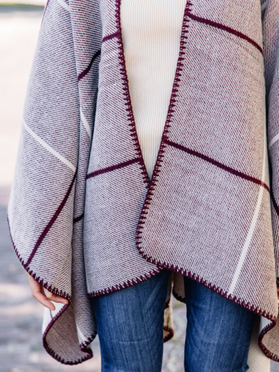 Red Plaid Poncho