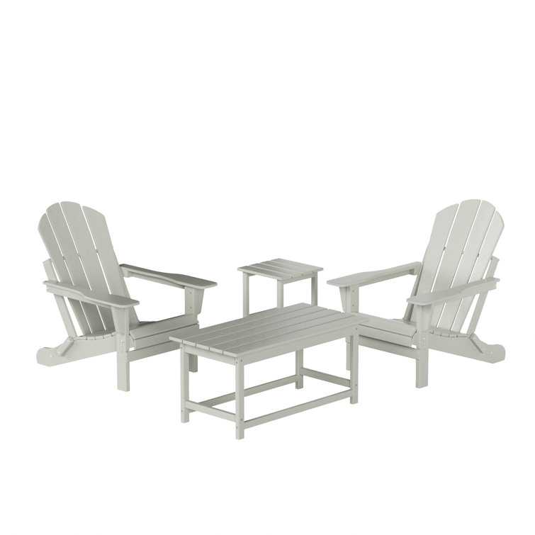 Kirkham Plastic Folding Adirondack Chair with Table