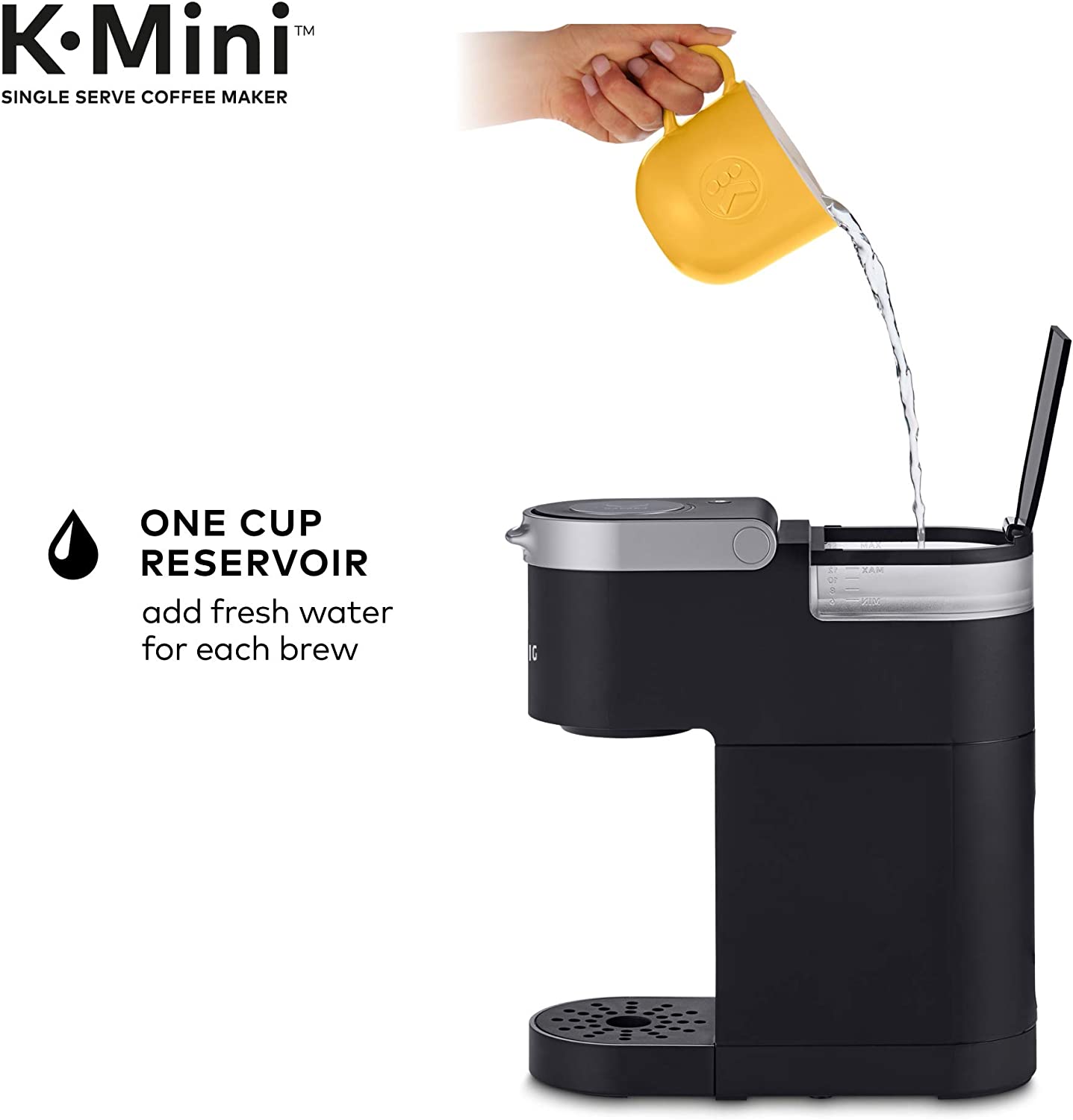 K-Mini Coffee Maker, Single Serve K-Cup Pod Coffee Brewer, 6 to 12 oz. Brew Sizes, Black