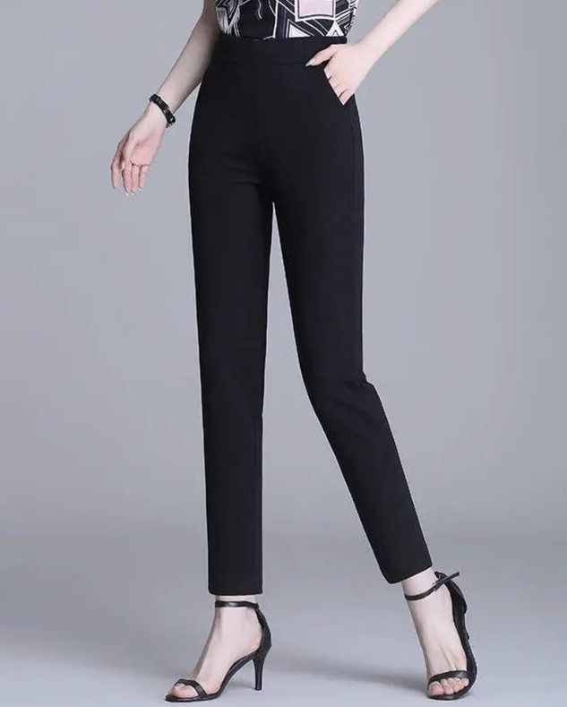 Casual Plain Ankle Pants Pocket Stitching Pant