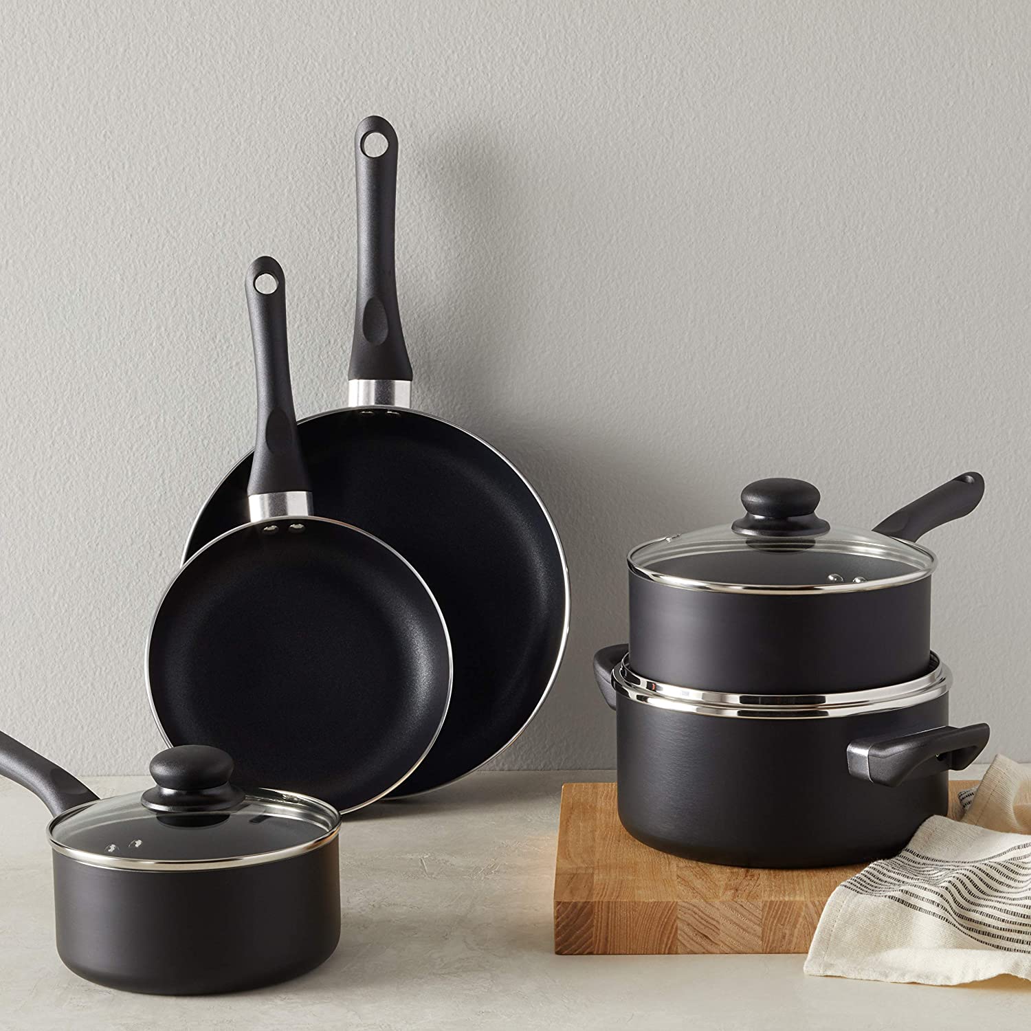 (Store Closing Sale) Non-Stick Cookware Set, Pots, Pans and Utensils - 15-Piece Set