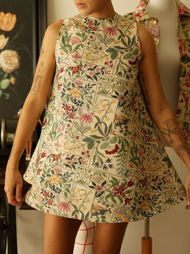 Women's Retro Floral Swing Dress