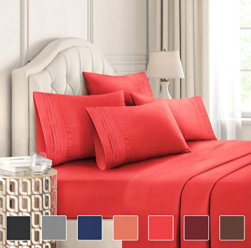 4/6 Piece Bed Sheets Set- Extra Soft - Deep Pockets - Easy Fit - Breathable /Cooling - Wrinkle Free