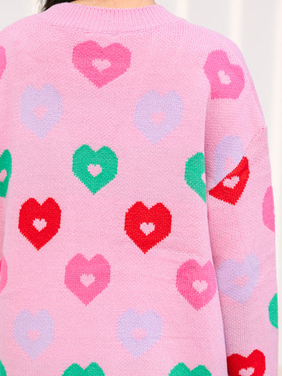 Pink Heart Cardigan