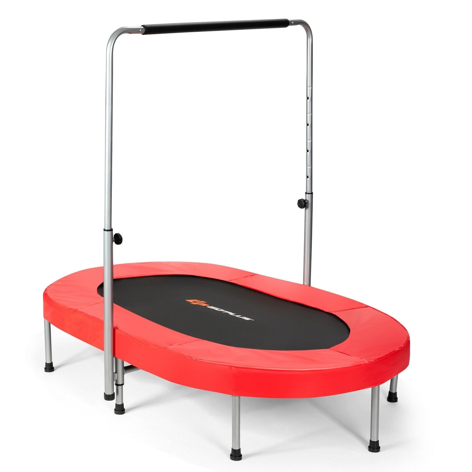 Foldable Double Mini Kids Fitness Trampoline Rebounder with Adjustable Handle