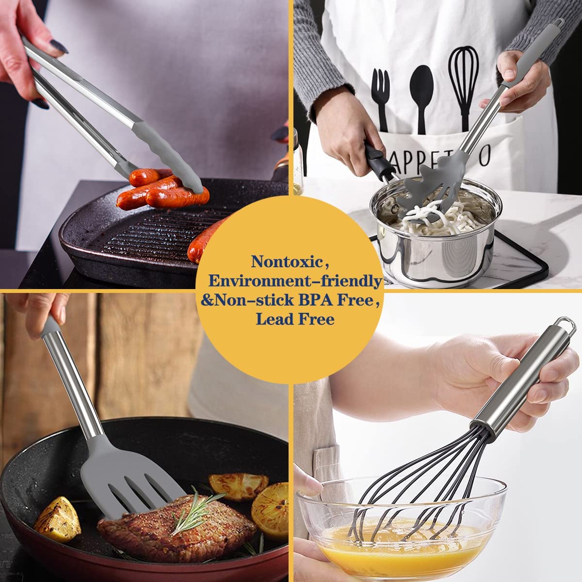 (Store Closing Sale) Silicone cooking utensils set