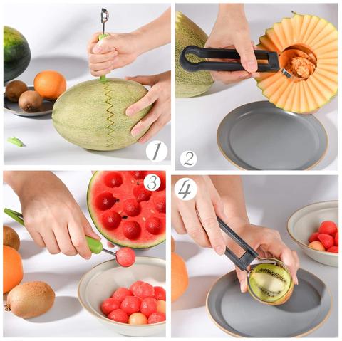 (Store Closing Sale) 4 In 1 Melon Baller Scoop Stainless Steel